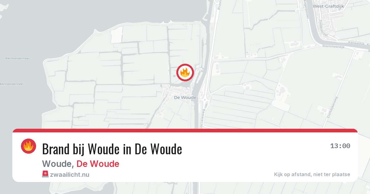 Brand bij Woude in De Woude — 2 mrt 2026