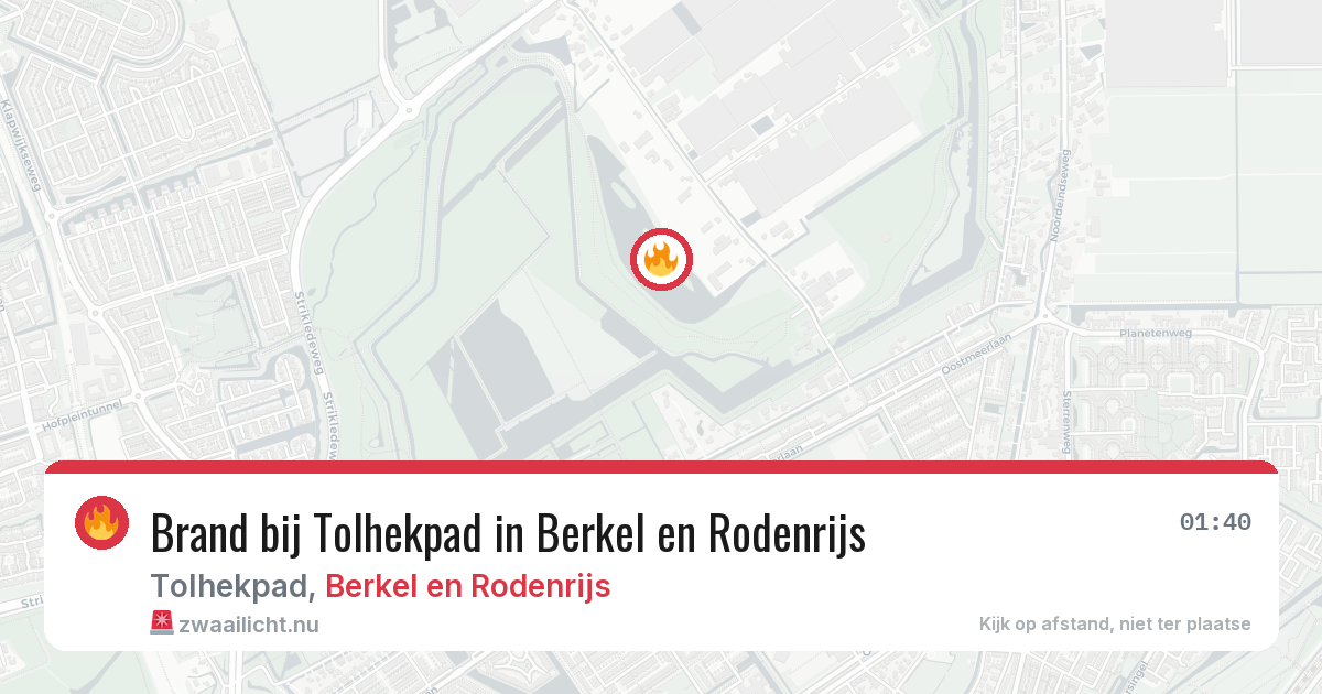 Brand bij Tolhekpad in Berkel en Rodenrijs — 10 jul 2026