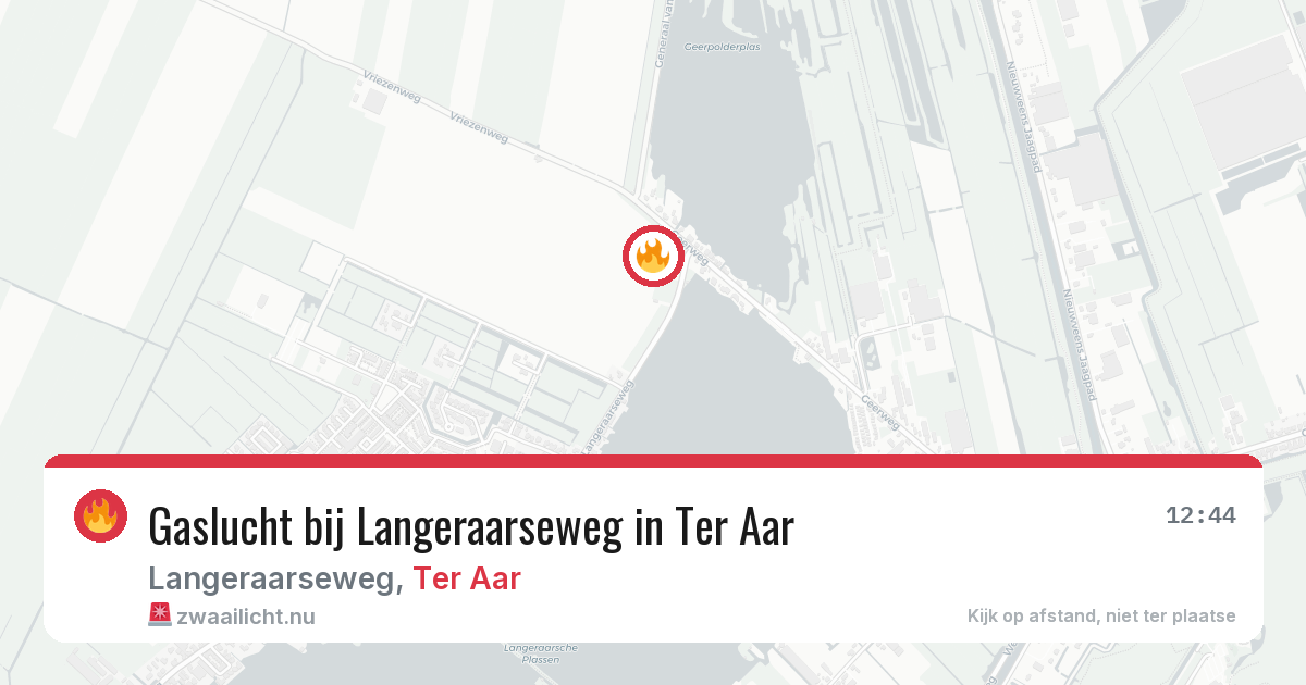 Gaslucht bij Langeraarseweg in Ter Aar — 17 jan 2026