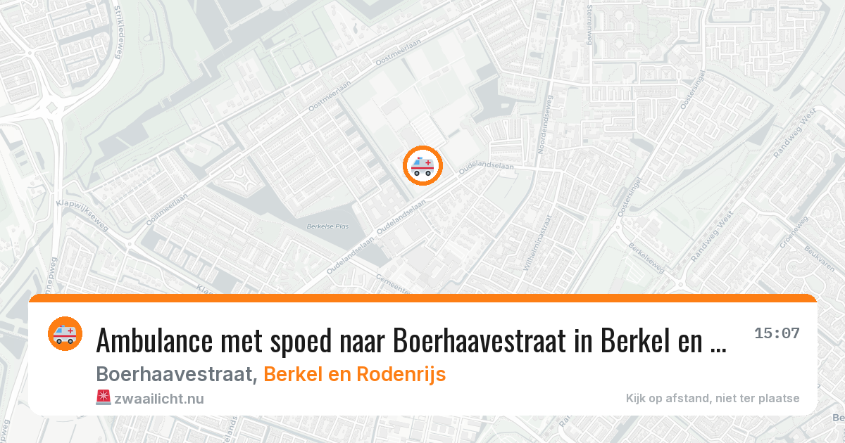 Ambulance met spoed naar Boerhaavestraat in Berkel en Rodenrijs — 23 jul 2026