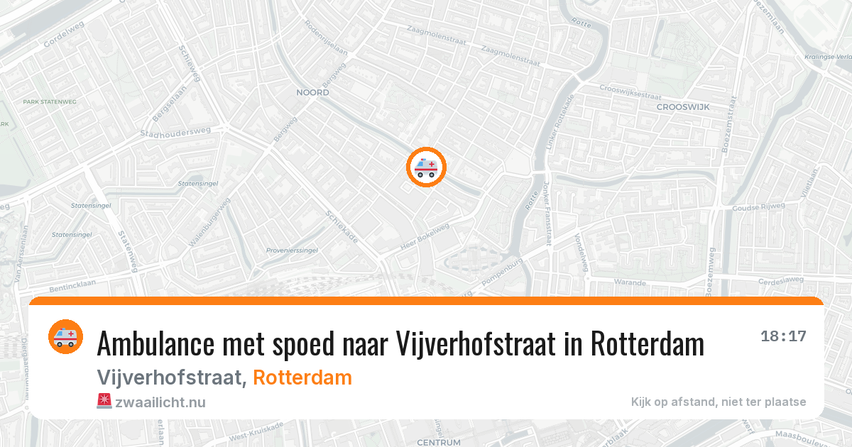 Ambulance met spoed naar Vijverhofstraat in Rotterdam — 20 apr 2026