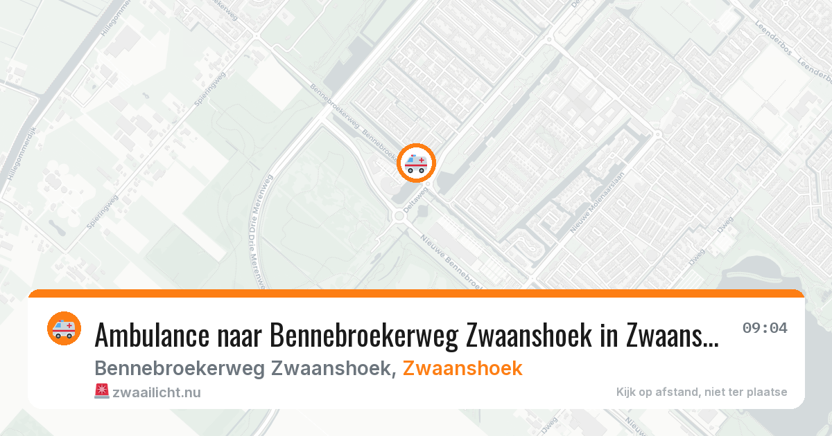 Ambulance naar Bennebroekerweg Zwaanshoek in Zwaanshoek — 18 mei 2026