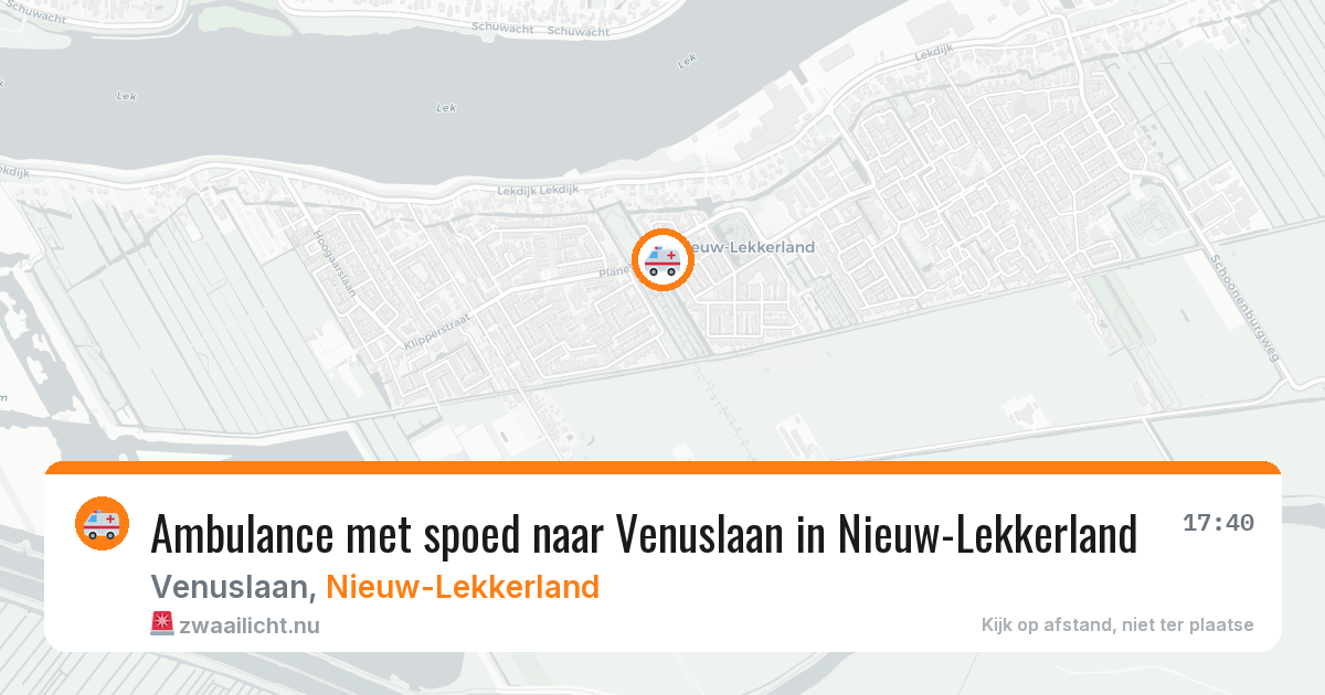 Ambulance met spoed naar Venuslaan in Nieuw-Lekkerland — 20 jan 2026