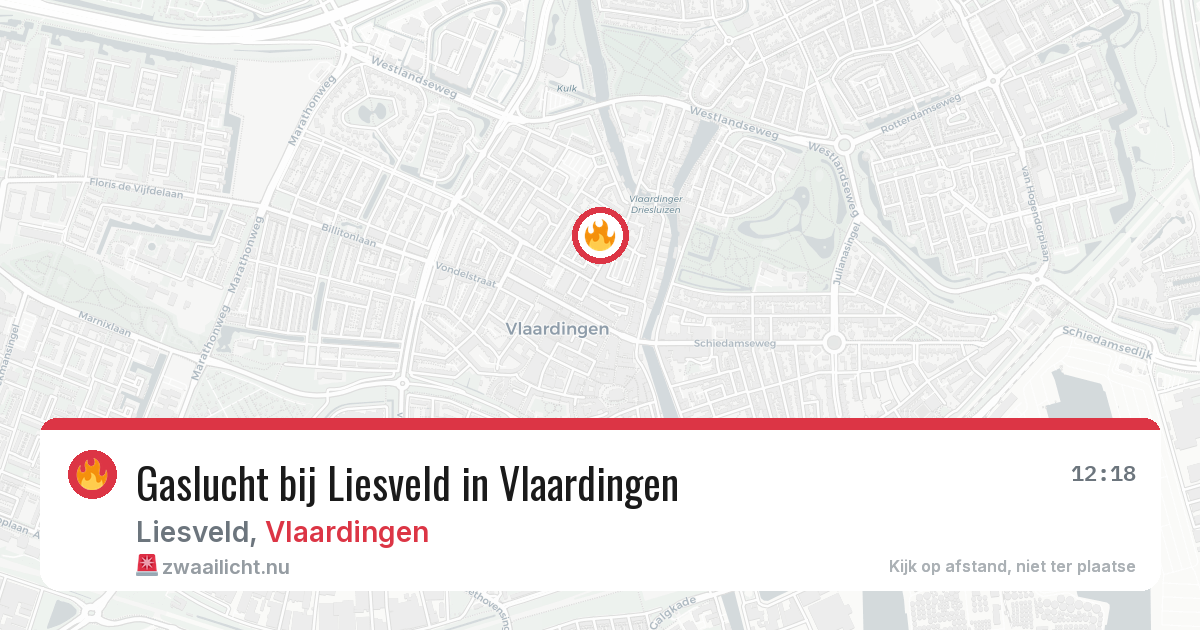 Gaslucht bij Liesveld in Vlaardingen — 21 apr 2026