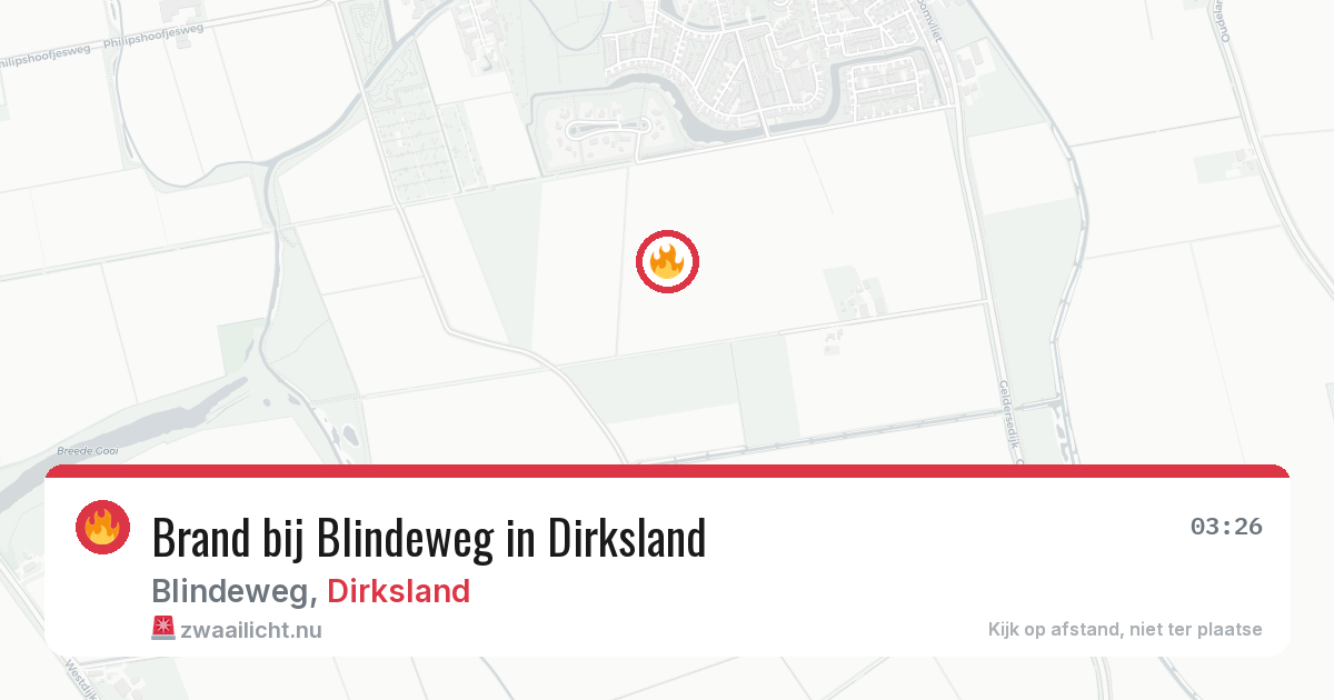 Brand bij Blindeweg in Dirksland — 13 jul 2026