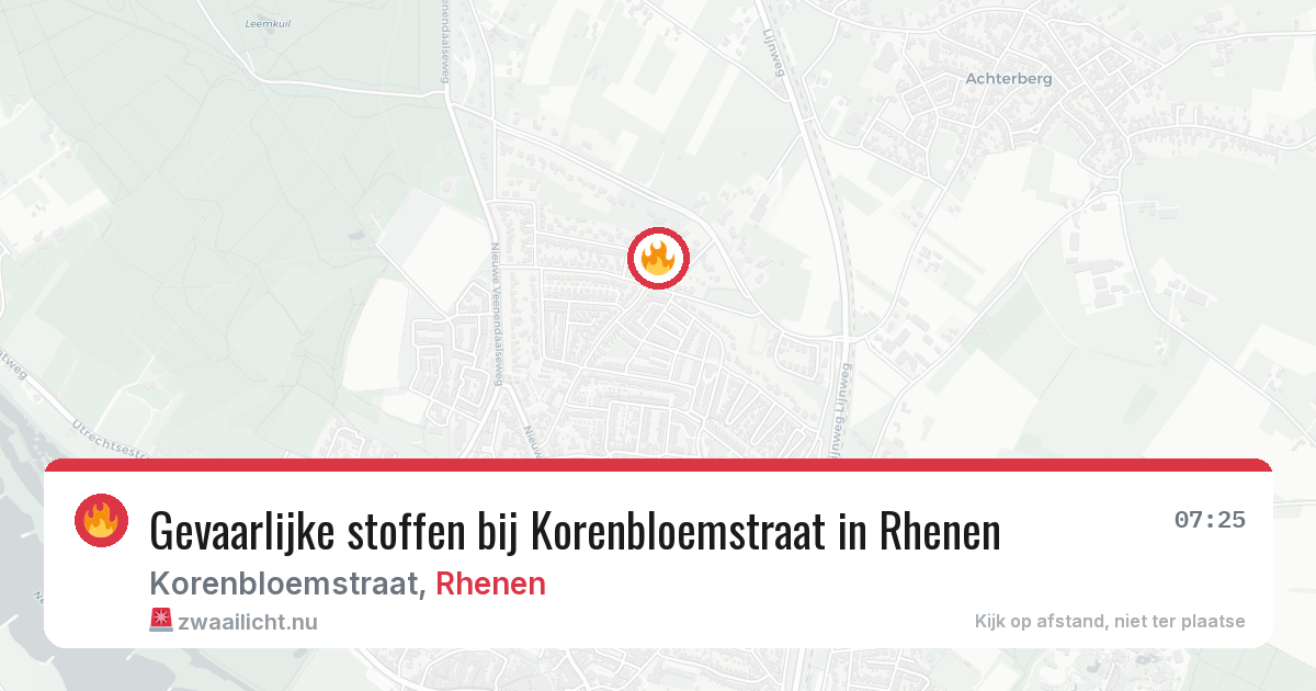 Gevaarlijke stoffen bij Korenbloemstraat in Rhenen — 4 mei 2026