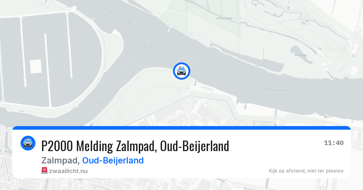 P2000 Melding Zalmpad, Oud-Beijerland — 26 jul 2026