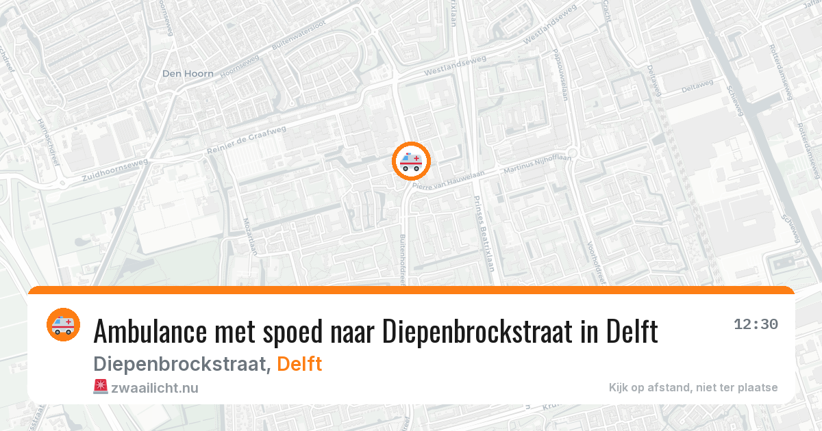 Ambulance met spoed naar Diepenbrockstraat in Delft — 25 jul 2026
