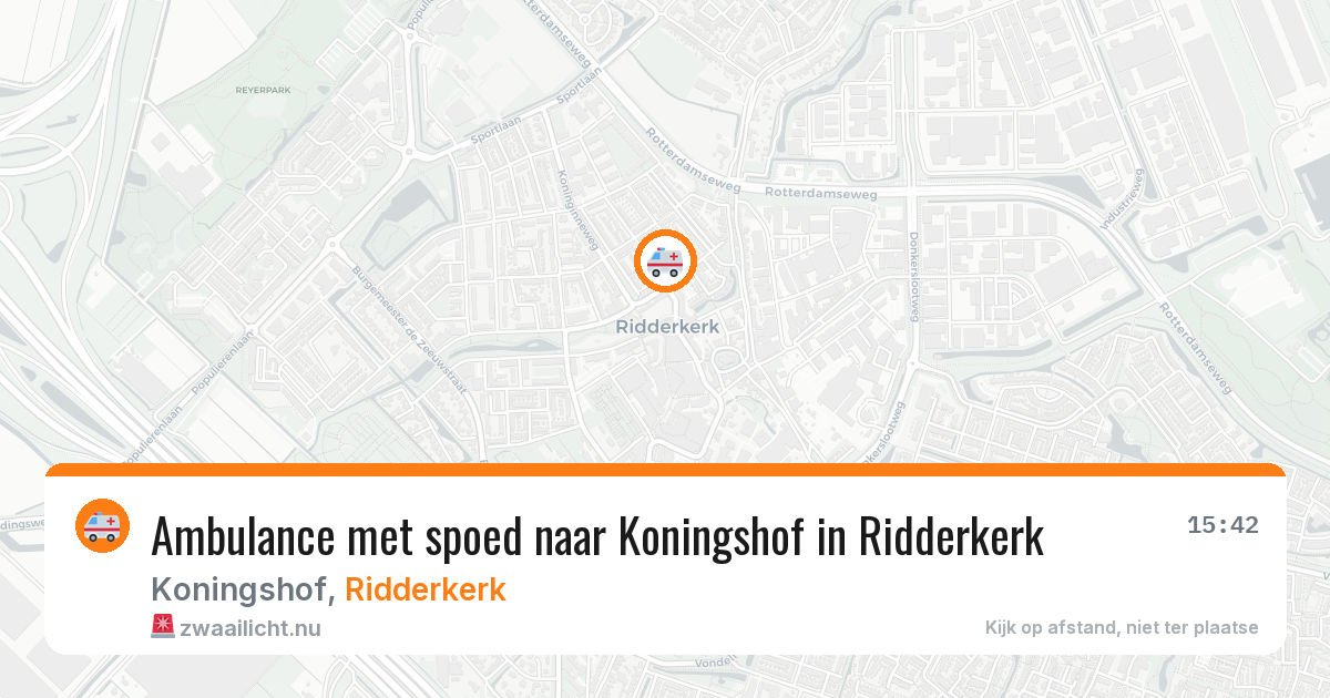 Ambulance met spoed naar Koningshof in Ridderkerk — 11 jul 2026