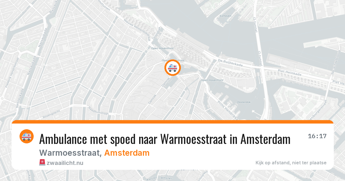 Ambulance met spoed naar Warmoesstraat in Amsterdam — 10 mei 2026