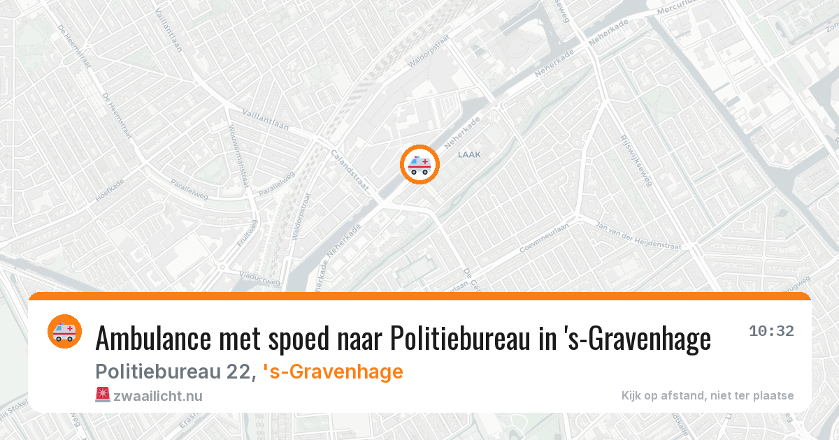 Ambulance met spoed naar Politiebureau in 's-Gravenhage — 15 mei 2026