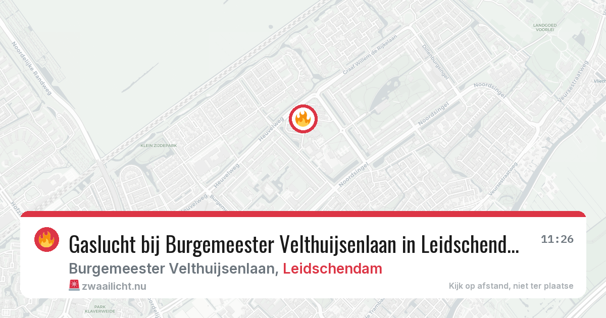 Gaslucht bij Burgemeester Velthuijsenlaan in Leidschendam — 5 jun 2026