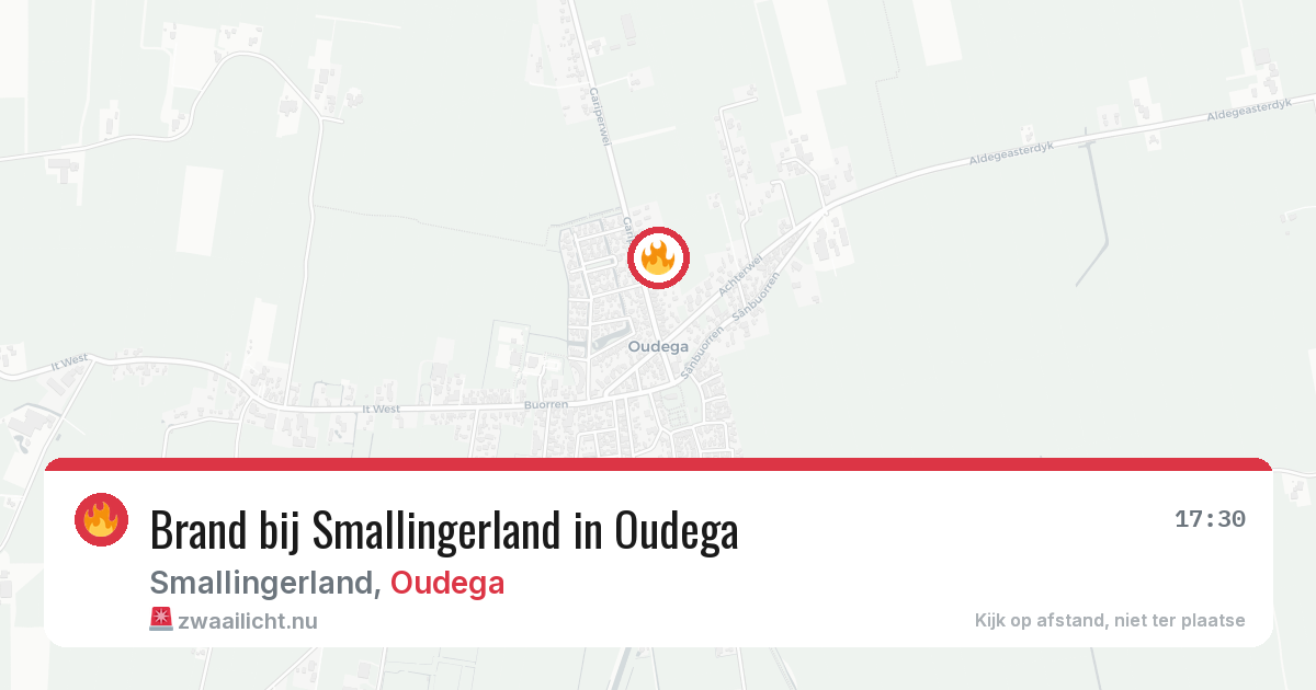 Brand bij Smallingerland in Oudega — 20 feb 2026