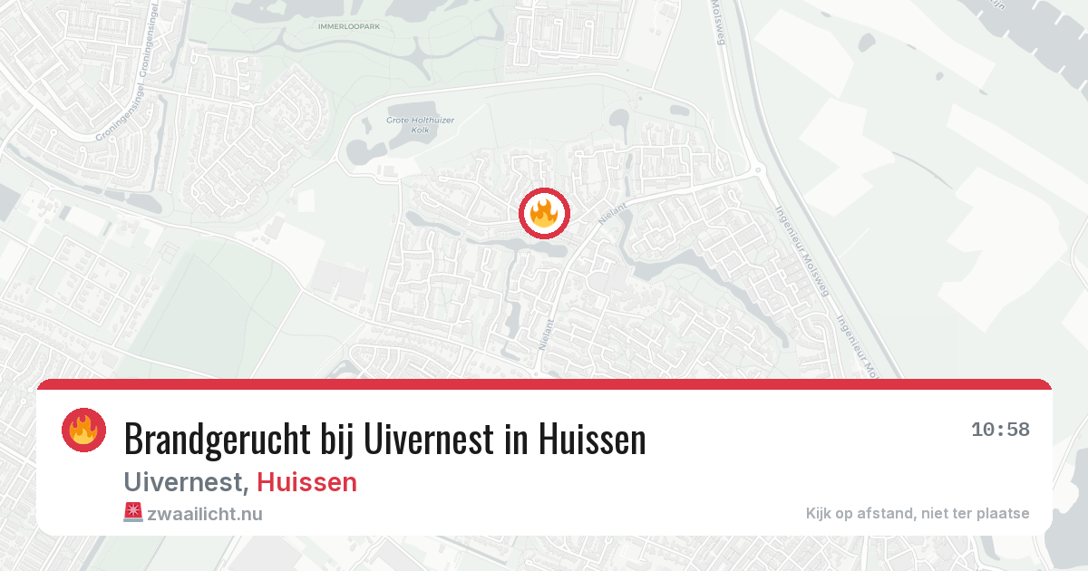 Brandgerucht bij Uivernest in Huissen — 28 mei 2026