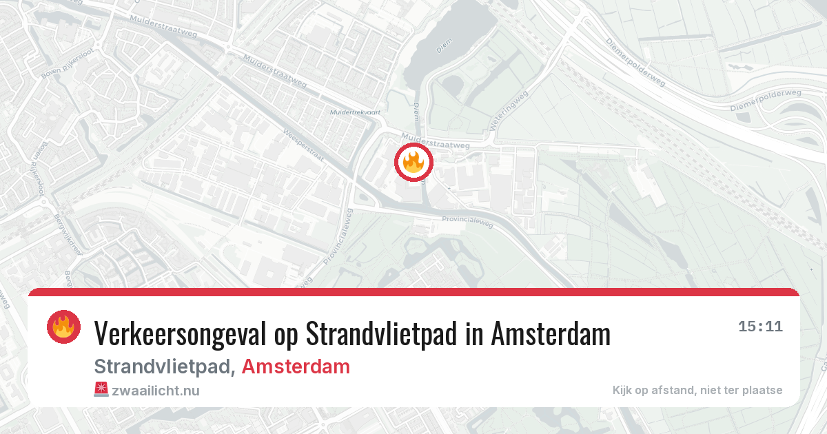 Verkeersongeval op Strandvlietpad in Amsterdam — 14 mei 2026