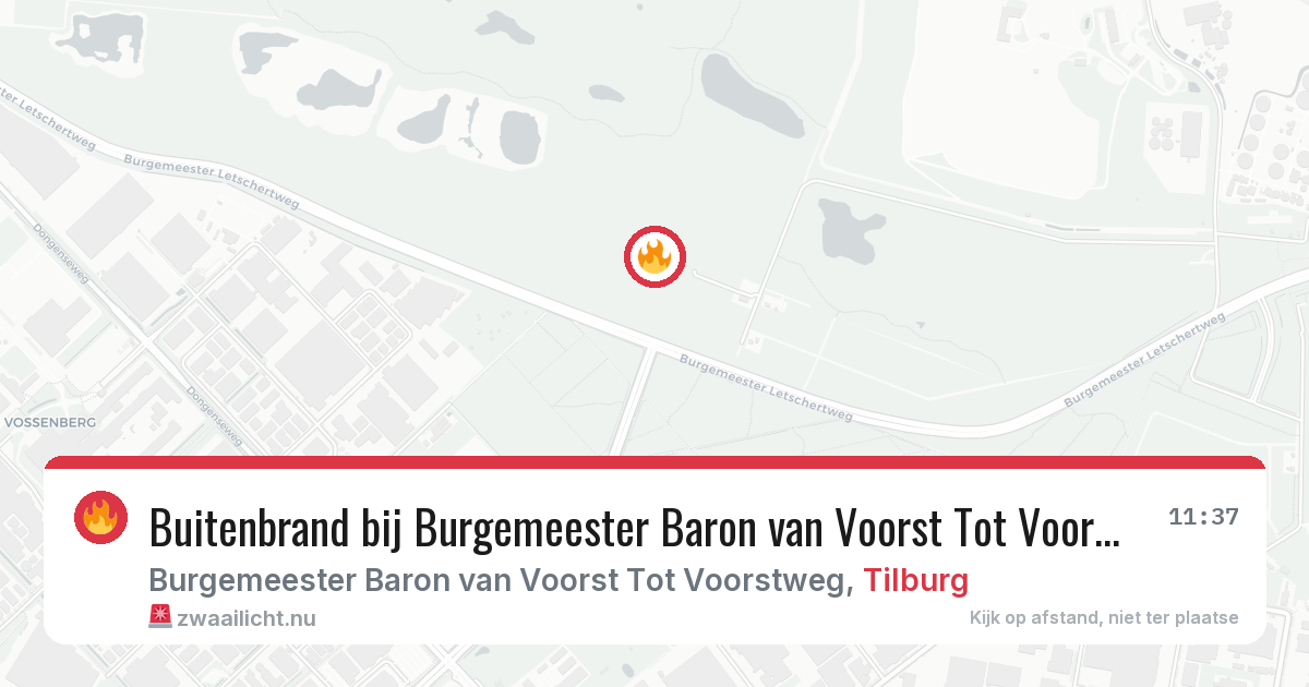 Buitenbrand bij Burgemeester Baron van Voorst Tot Voorstweg in Tilburg — 22 jul 2026