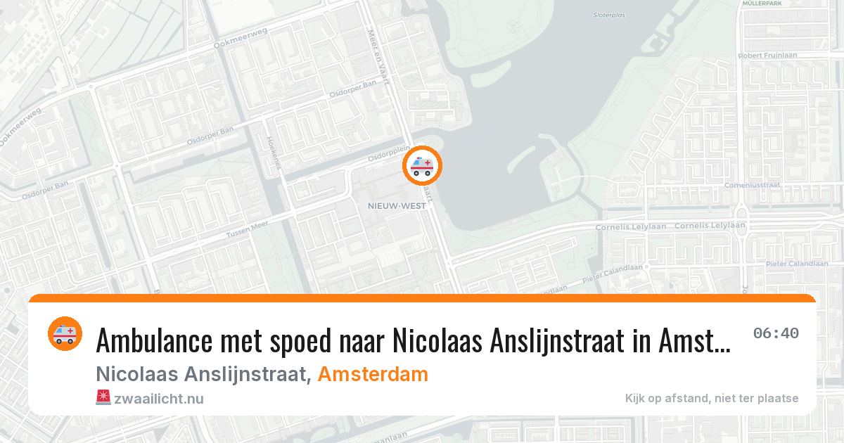 Ambulance met spoed naar Nicolaas Anslijnstraat in Amsterdam — 13 jul 2026