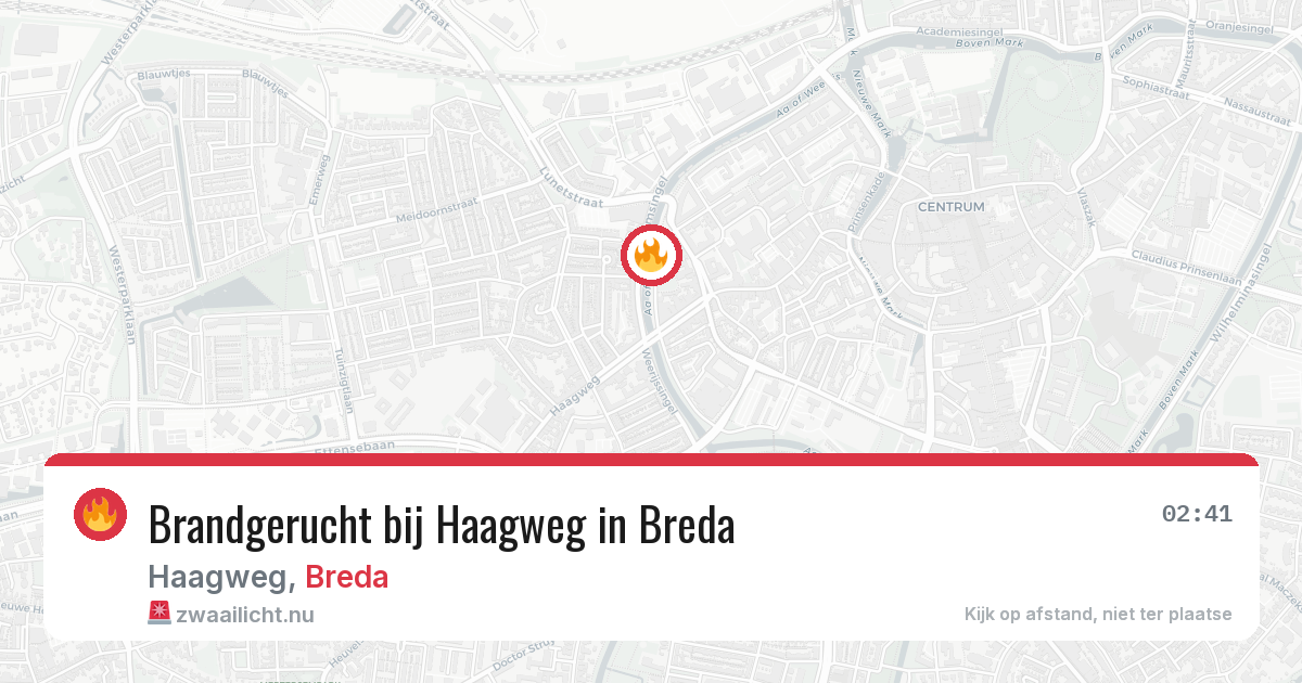 Brandgerucht bij Haagweg in Breda — 30 mrt 2026