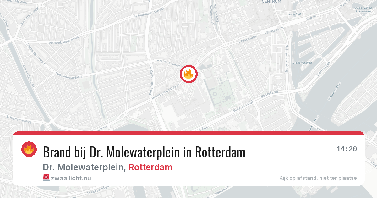 Brand bij Dr. Molewaterplein in Rotterdam — 23 mrt 2026