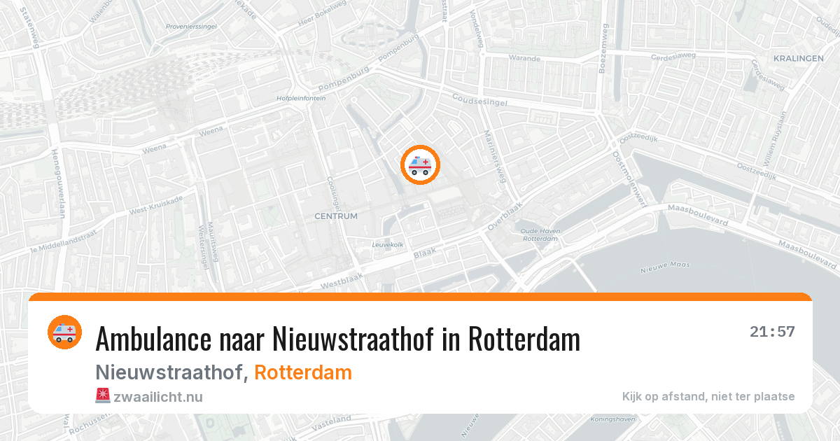 Ambulance naar Nieuwstraathof in Rotterdam — 21 apr 2026