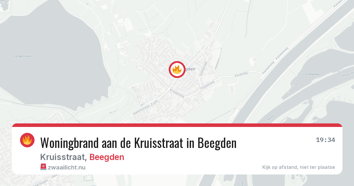 Woningbrand aan de Kruisstraat in Beegden — 9 apr 2026