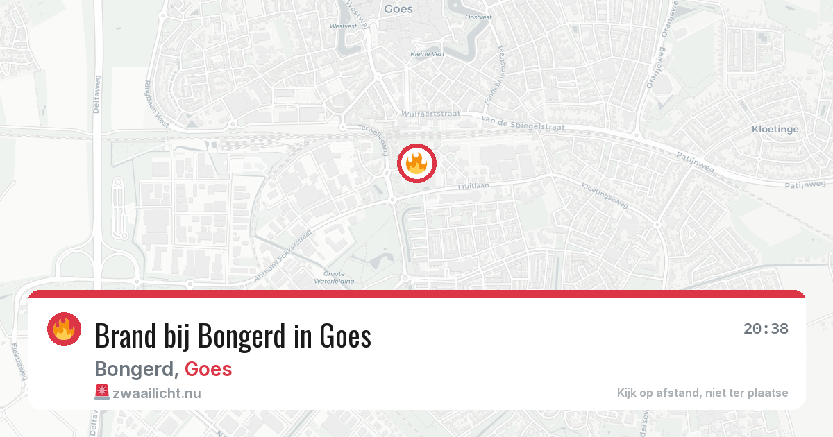 Brand bij Bongerd in Goes — 23 mrt 2026