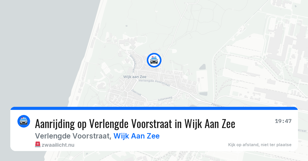 Aanrijding op Verlengde Voorstraat in Wijk Aan Zee — 19 jul 2026