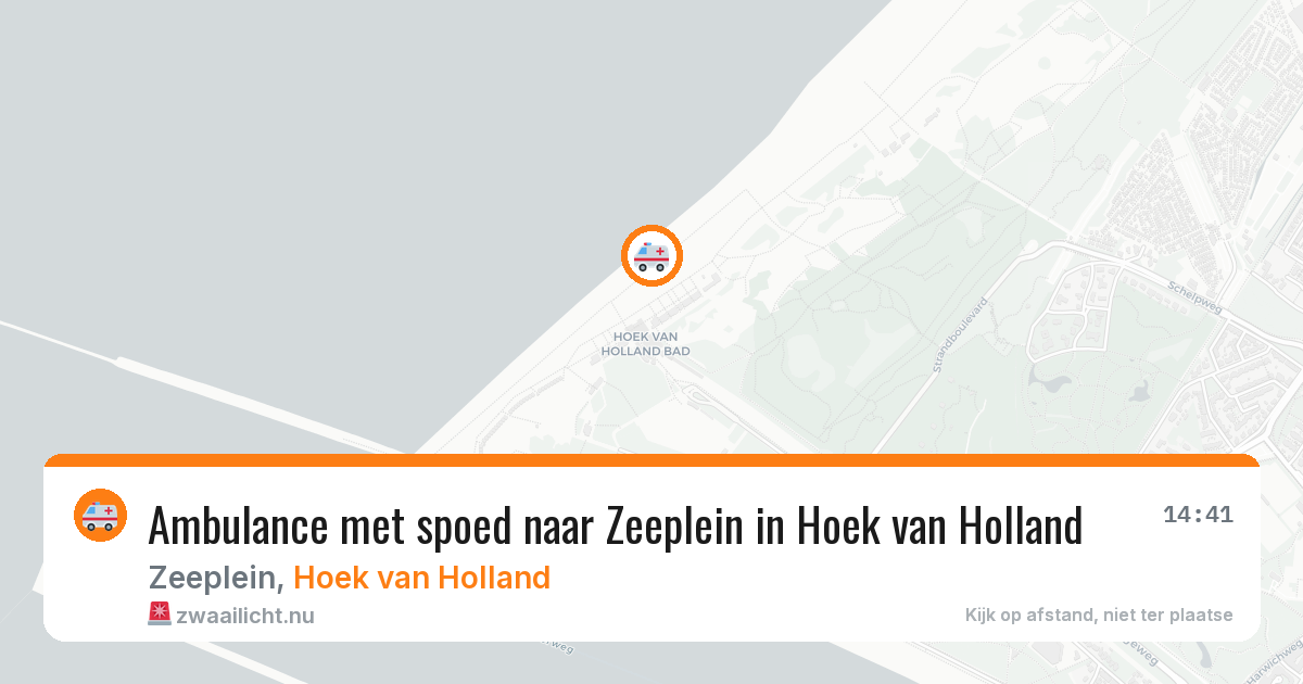 Ambulance met spoed naar Zeeplein in Hoek van Holland — 14 jul 2026