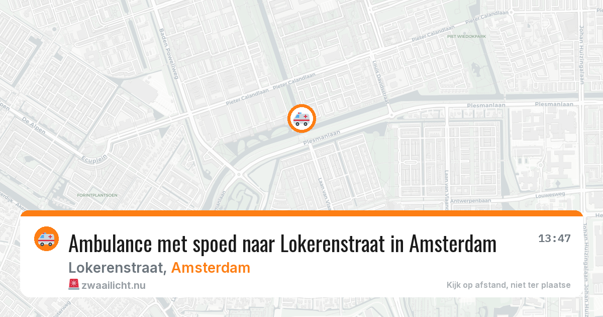 Ambulance met spoed naar Lokerenstraat in Amsterdam — 27 mei 2026
