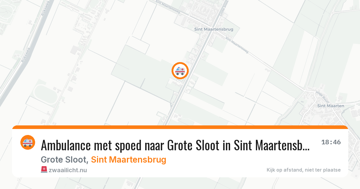 Ambulance met spoed naar Grote Sloot in Sint Maartensbrug — 2 jul 2026