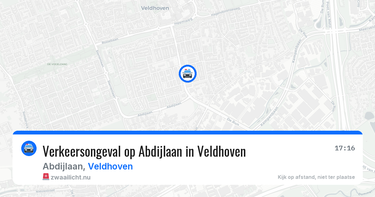 Verkeersongeval op Abdijlaan in Veldhoven — 1 jun 2026