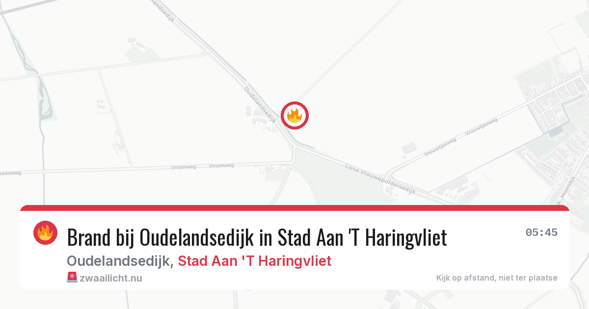 Brand bij Oudelandsedijk in Stad Aan 'T Haringvliet — 30 mrt 2026