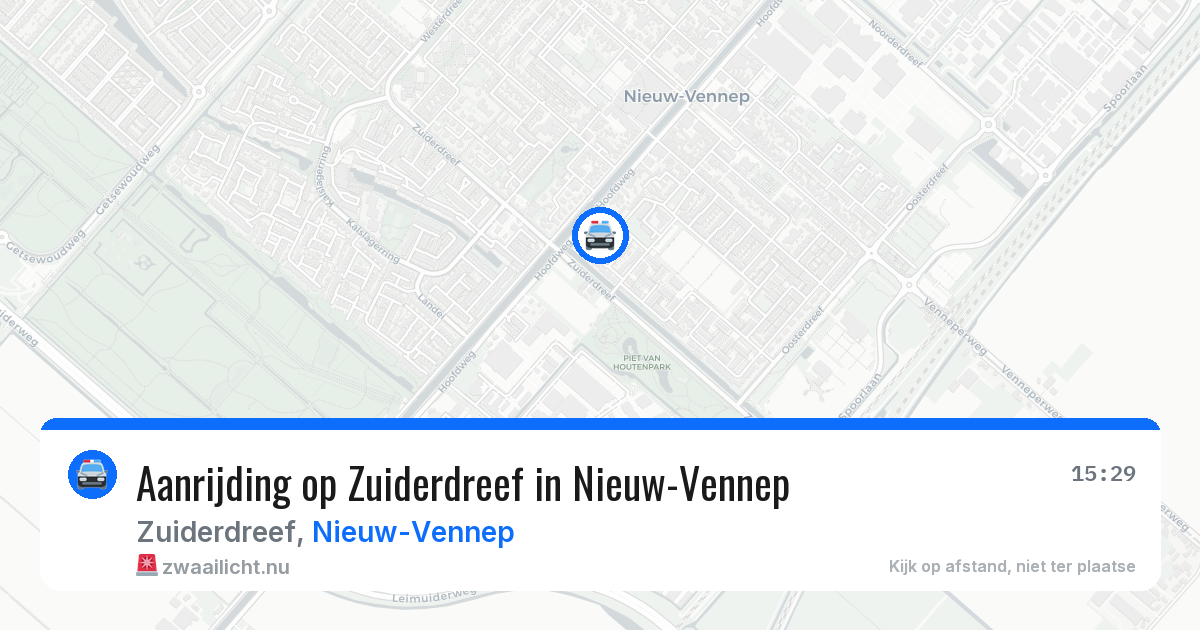 Aanrijding op Zuiderdreef in Nieuw-Vennep — 18 jul 2026