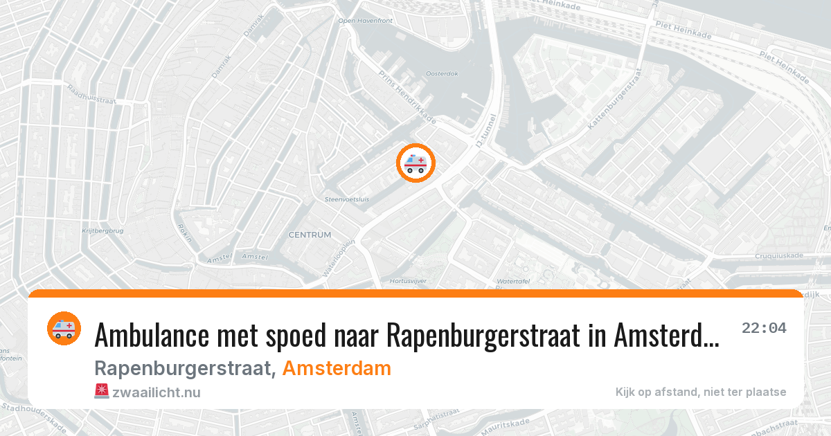 Ambulance met spoed naar Rapenburgerstraat in Amsterdam — 26 jul 2026