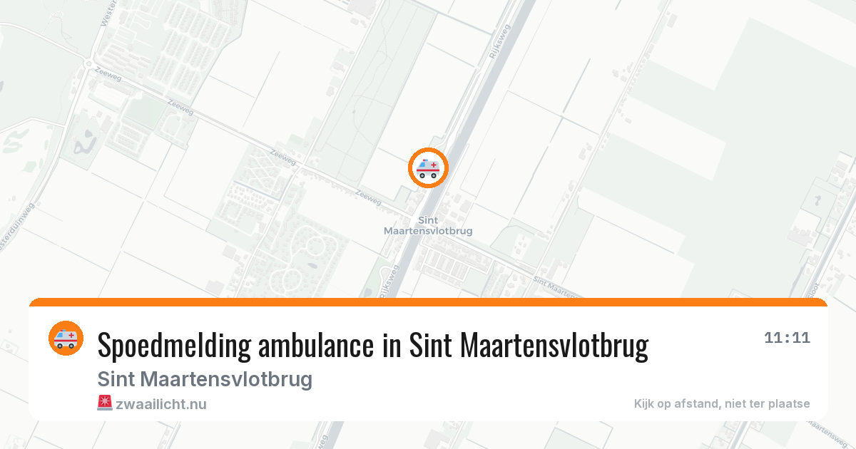 Spoedmelding ambulance in Sint Maartensvlotbrug — 26 mei 2026