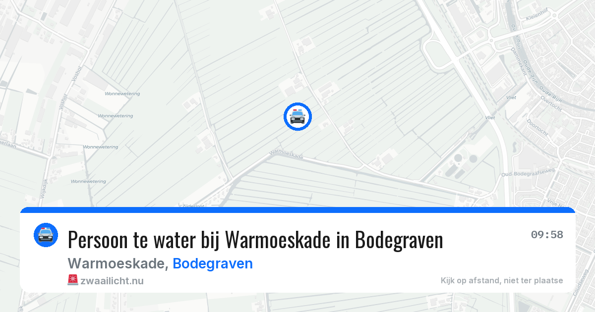 Persoon te water bij Warmoeskade in Bodegraven — 22 mrt 2026