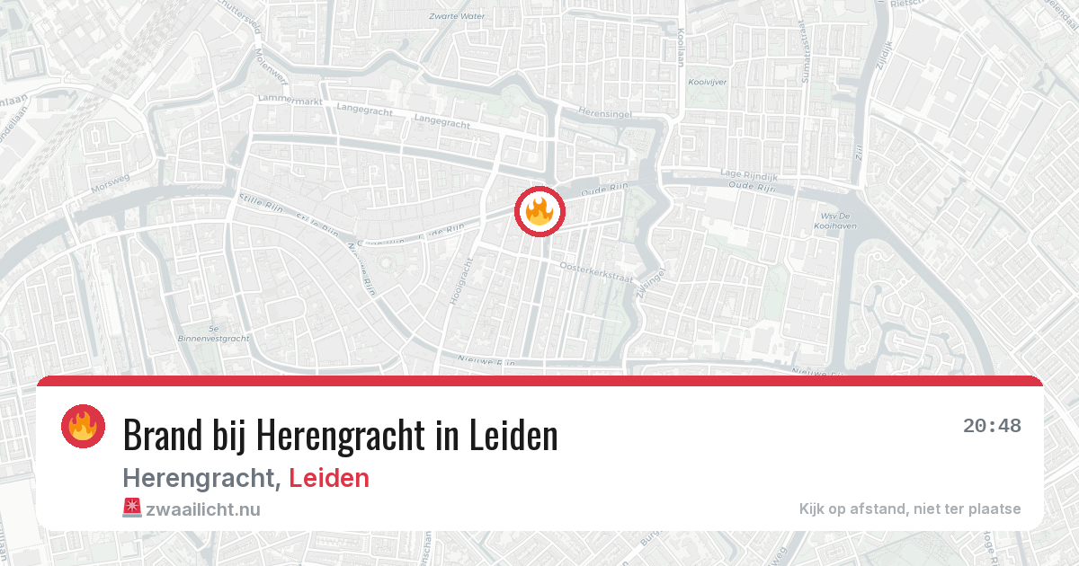 Brand bij Herengracht in Leiden — 14 mrt 2026