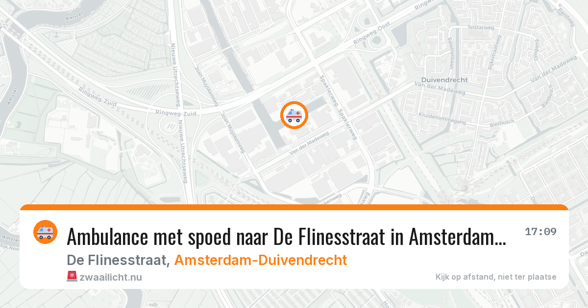 Ambulance met spoed naar De Flinesstraat in Amsterdam-Duivendrecht — 4 jun 2026