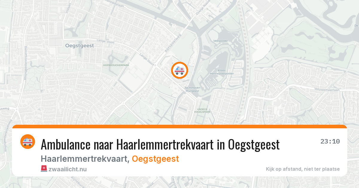 Ambulance naar Haarlemmertrekvaart in Oegstgeest — 23 jul 2026