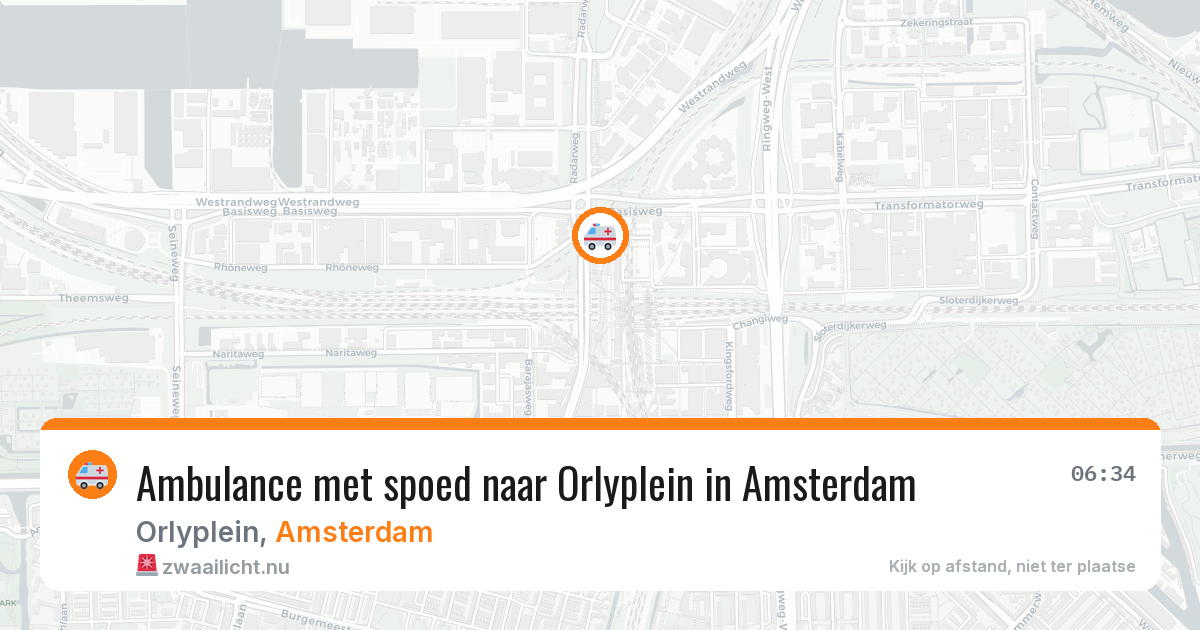 Ambulance met spoed naar Orlyplein in Amsterdam — 21 mei 2026
