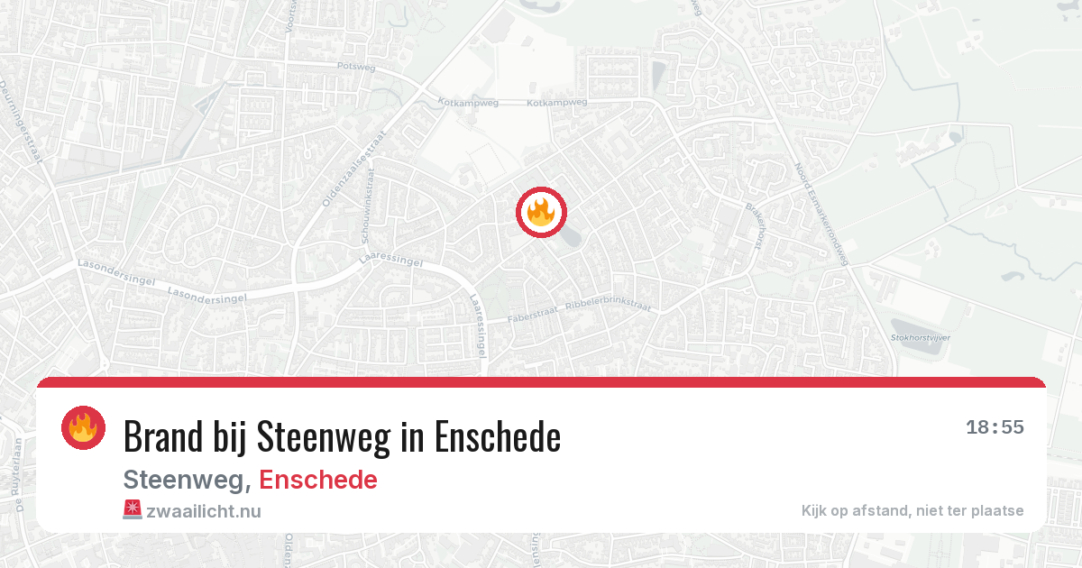 Brand bij Steenweg in Enschede — 23 jul 2026