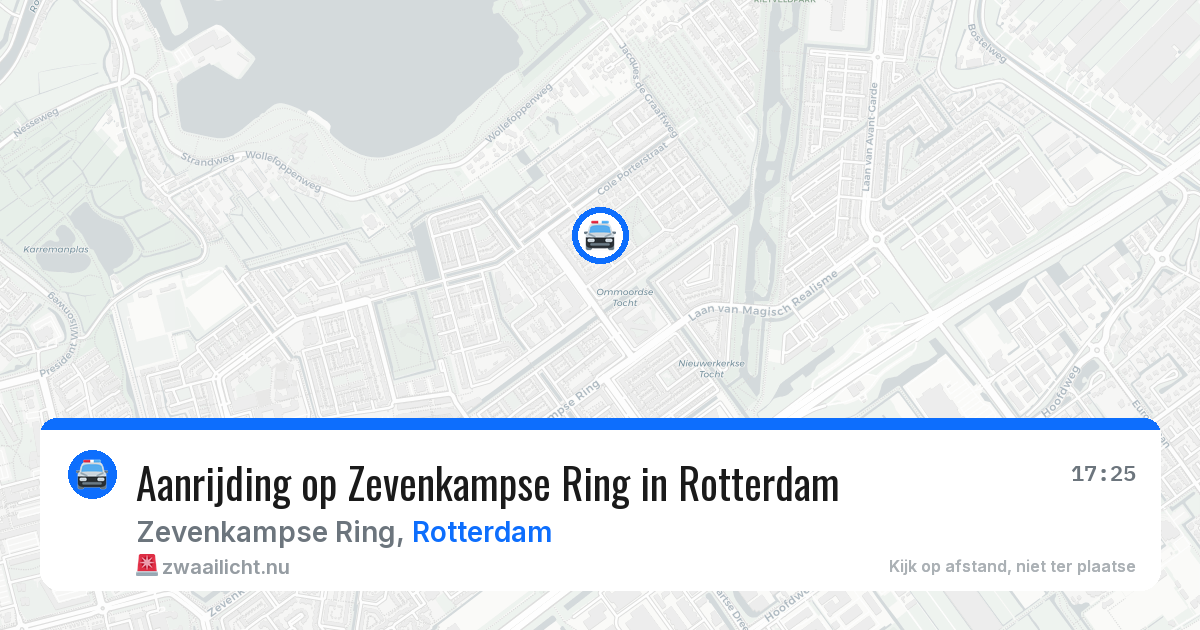 Aanrijding op Zevenkampse Ring in Rotterdam — 17 jul 2026