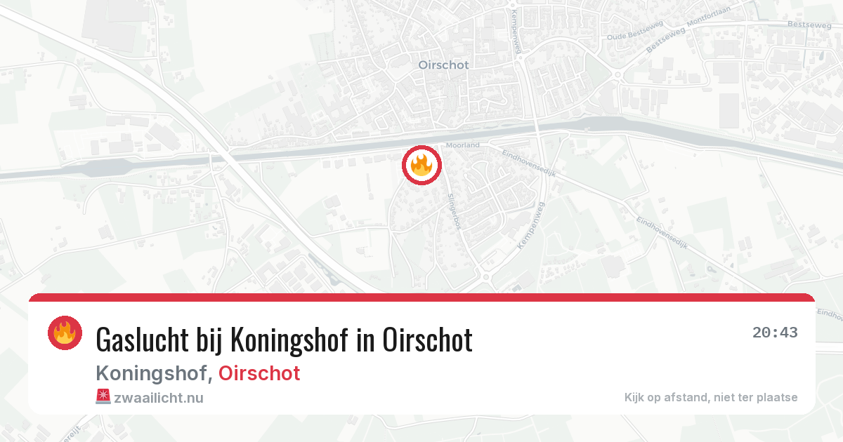 Gaslucht bij Koningshof in Oirschot — 12 jul 2026
