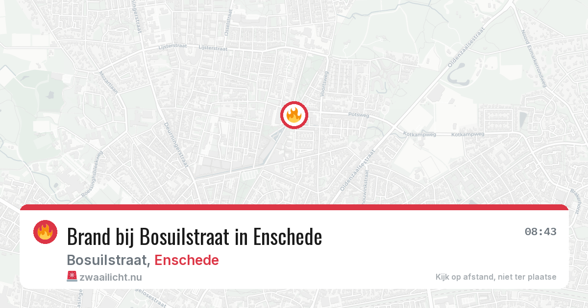Brand bij Bosuilstraat in Enschede — 2 jun 2026