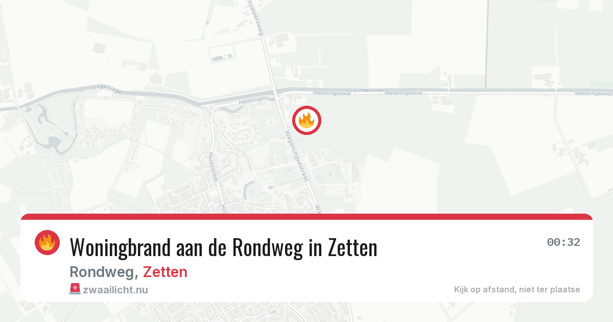 Woningbrand aan de Rondweg in Zetten — 9 mei 2026