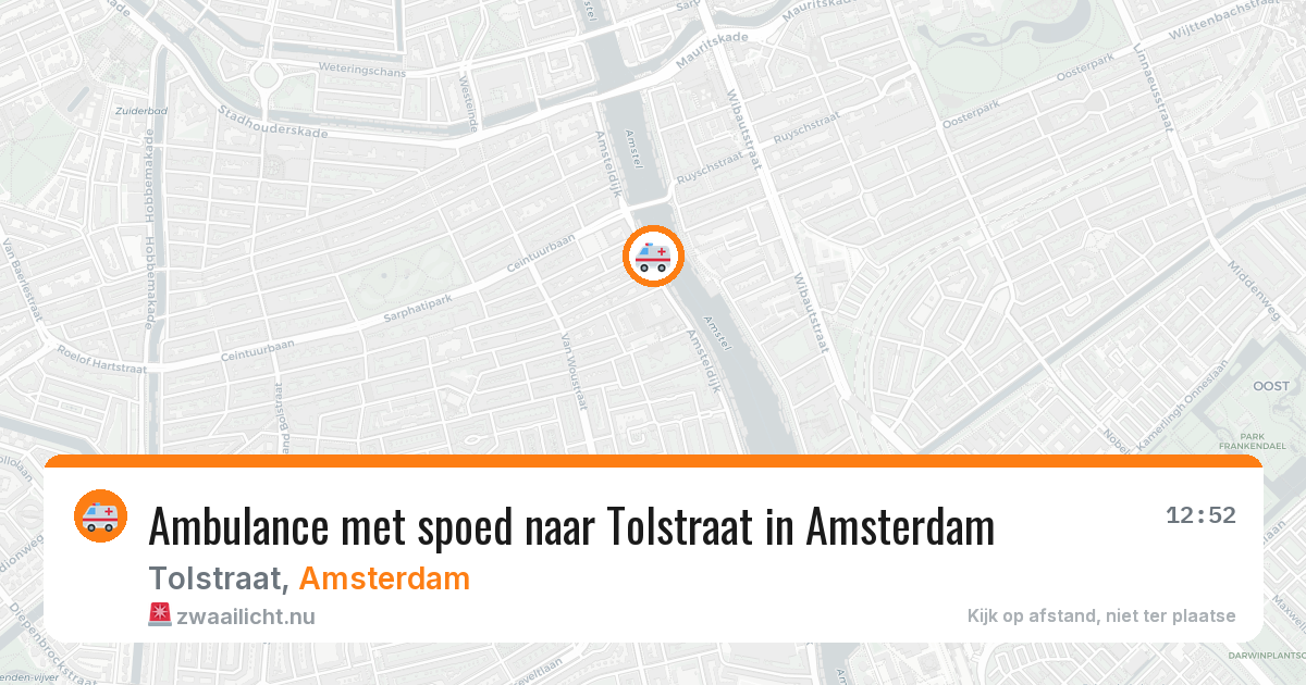 Ambulance met spoed naar Tolstraat in Amsterdam — 11 jul 2026