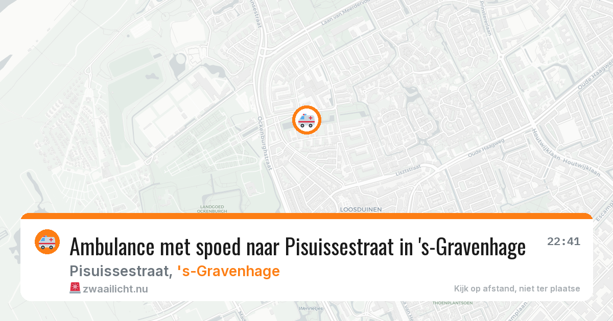 Ambulance met spoed naar Pisuissestraat in 's-Gravenhage — 21 jul 2026