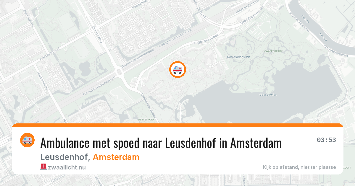 Ambulance met spoed naar Leusdenhof in Amsterdam — 7 jun 2026