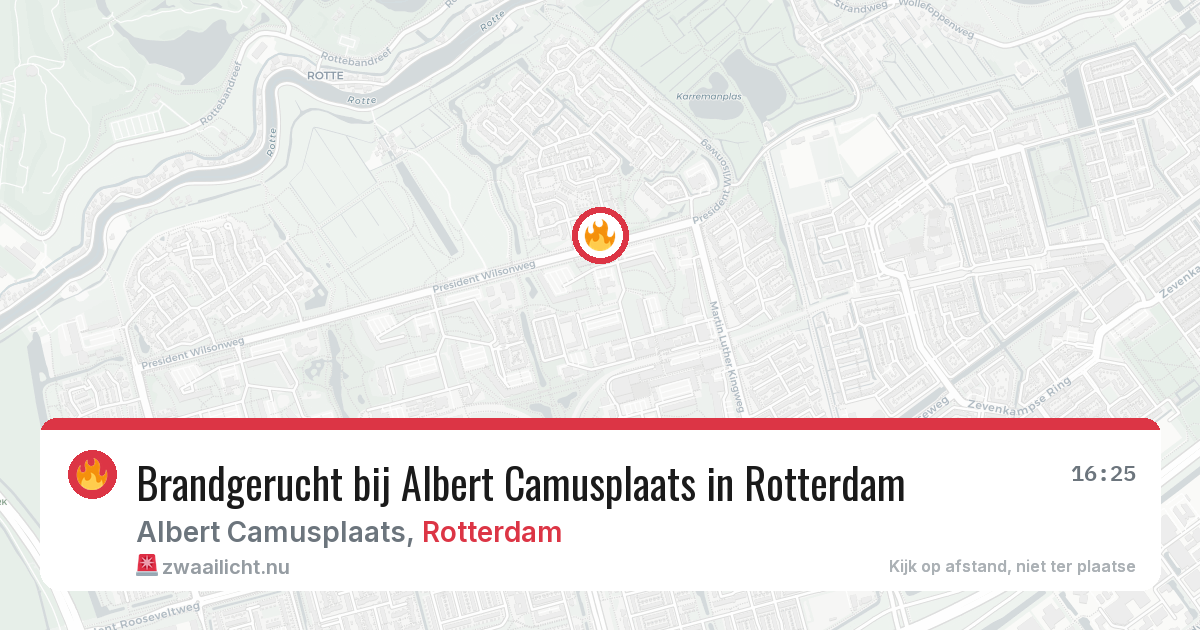 Brandgerucht bij Albert Camusplaats in Rotterdam — 19 mei 2026