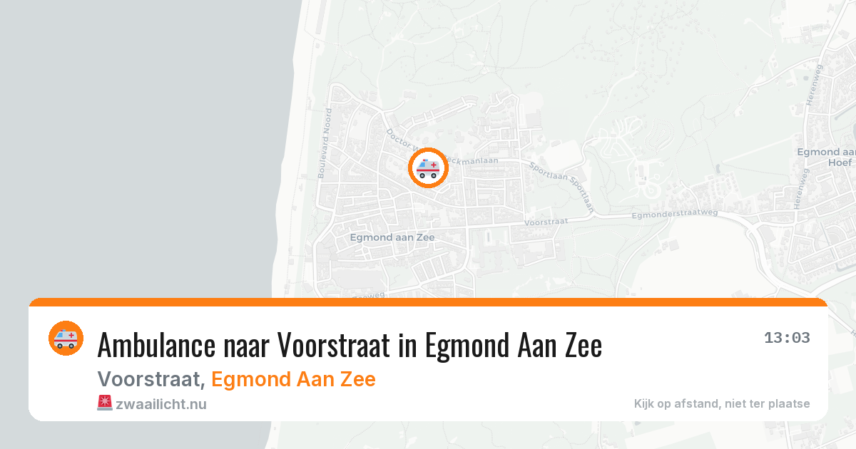 Ambulance naar Voorstraat in Egmond Aan Zee — 16 jul 2026